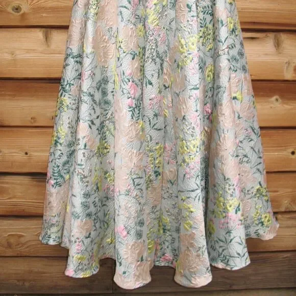 MAC DUGGAL  11919 Multicolor One Shoulder Brocade Floral Dress With Bow - Picture 15 of 16